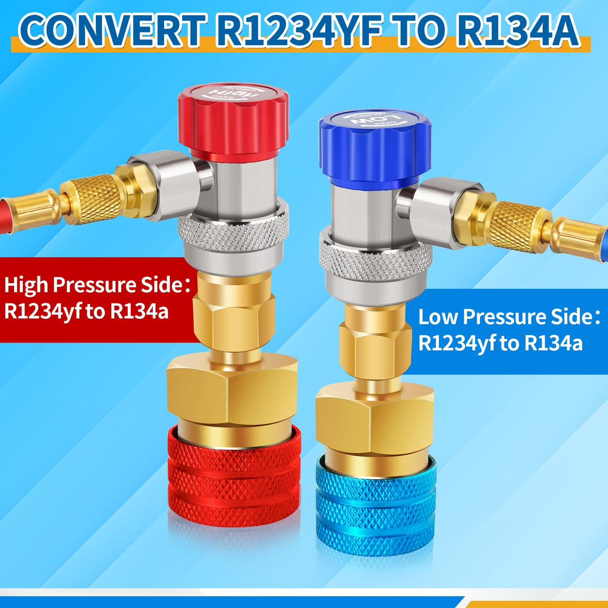 Boltigen blue low-side coupler showing low-pressure compatibility and safe service