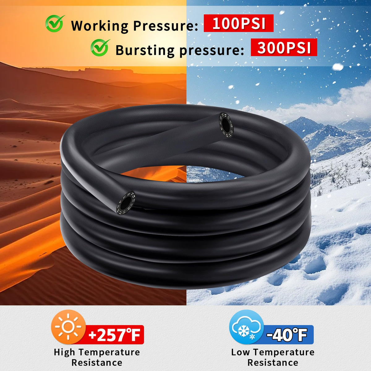 Boltigen hose trimmed to length illustrating easy custom fit and routing