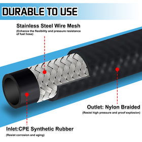 Boltigen hose attached to a transfer pump demonstrating leak-minimizing fit
