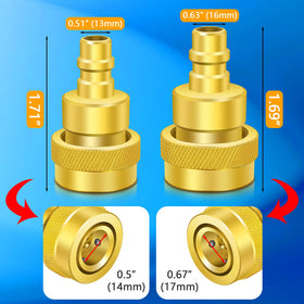 Boltigen adapters in use on a car AC port enabling safe refrigerant servicing