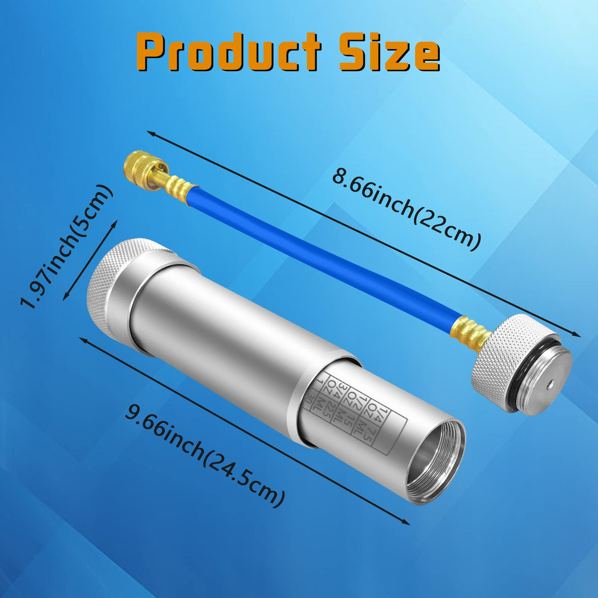 Boltigen injector connected to a car AC low side demonstrating safe dye injection