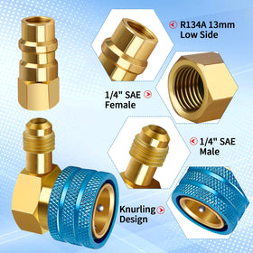 Boltigen adapter installed on high-pressure port showing space-saving 90° design benefit