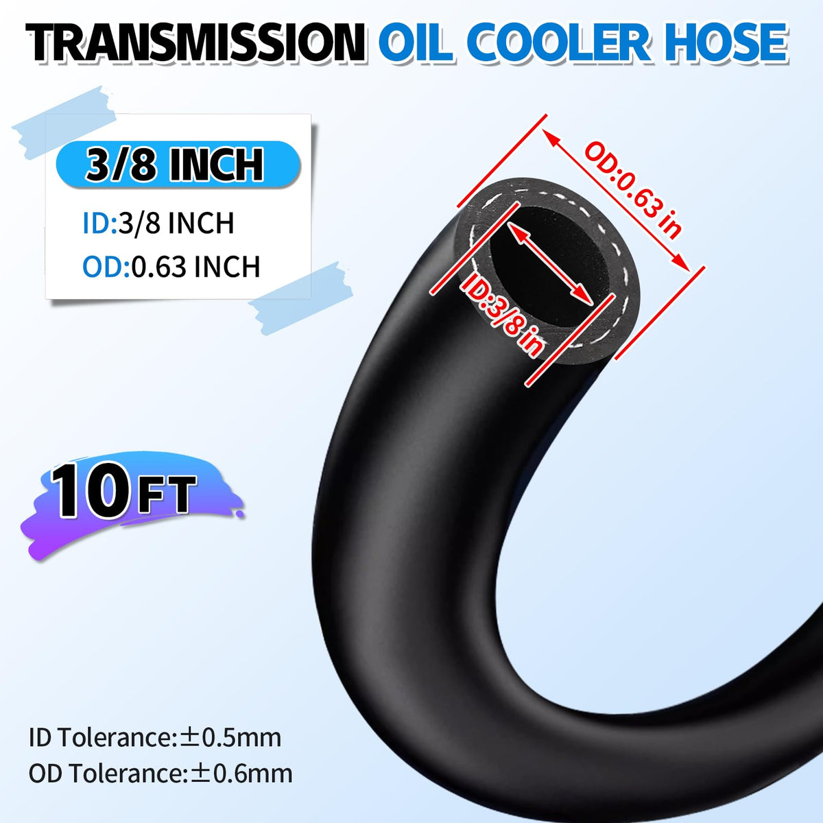 Boltigen coiled 10ft hose displayed for easy measurement and installation benefit