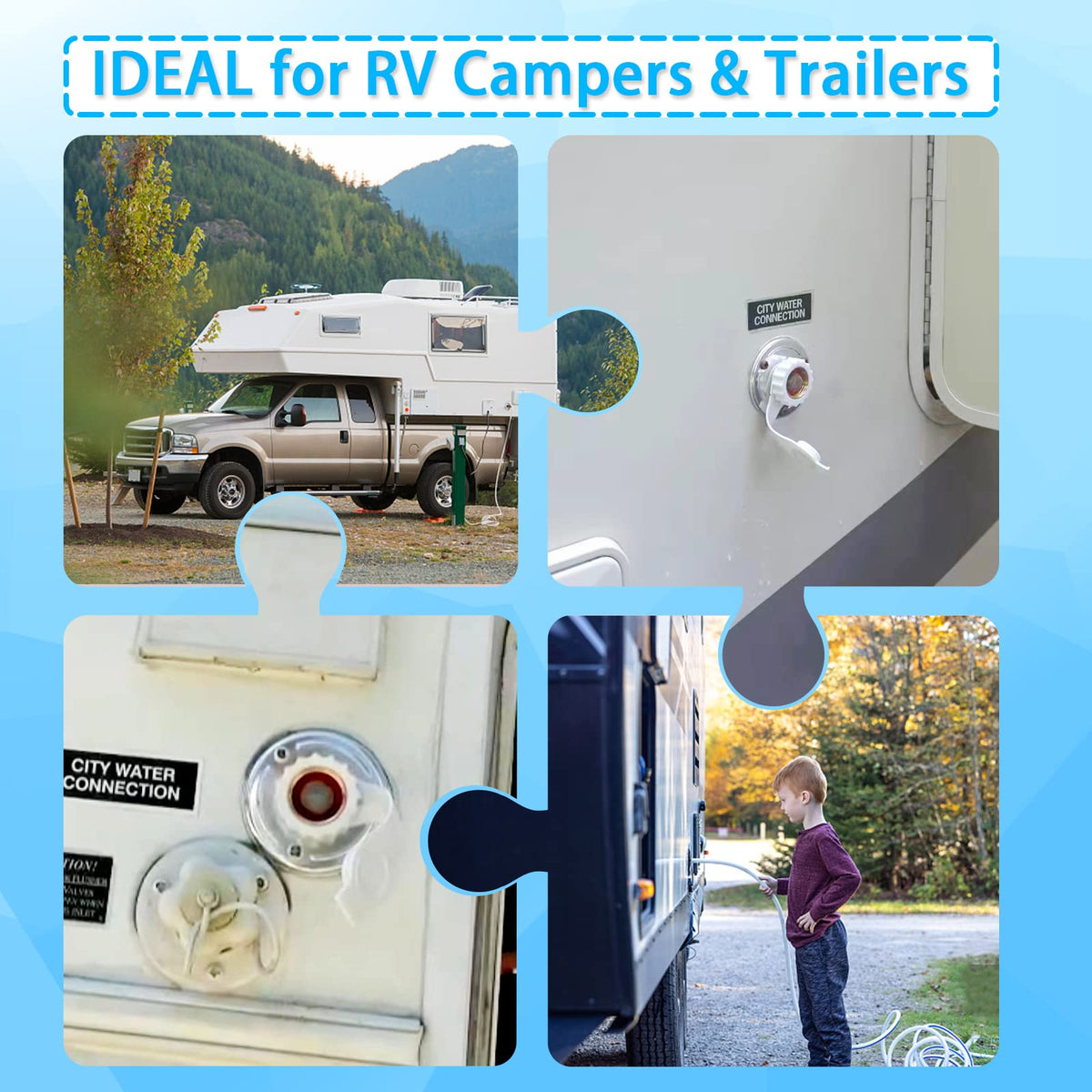 Boltigen inlet installed on RV at campsite illustrating real-world use