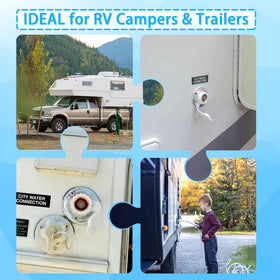 Boltigen inlet installed on RV at campsite illustrating real-world use