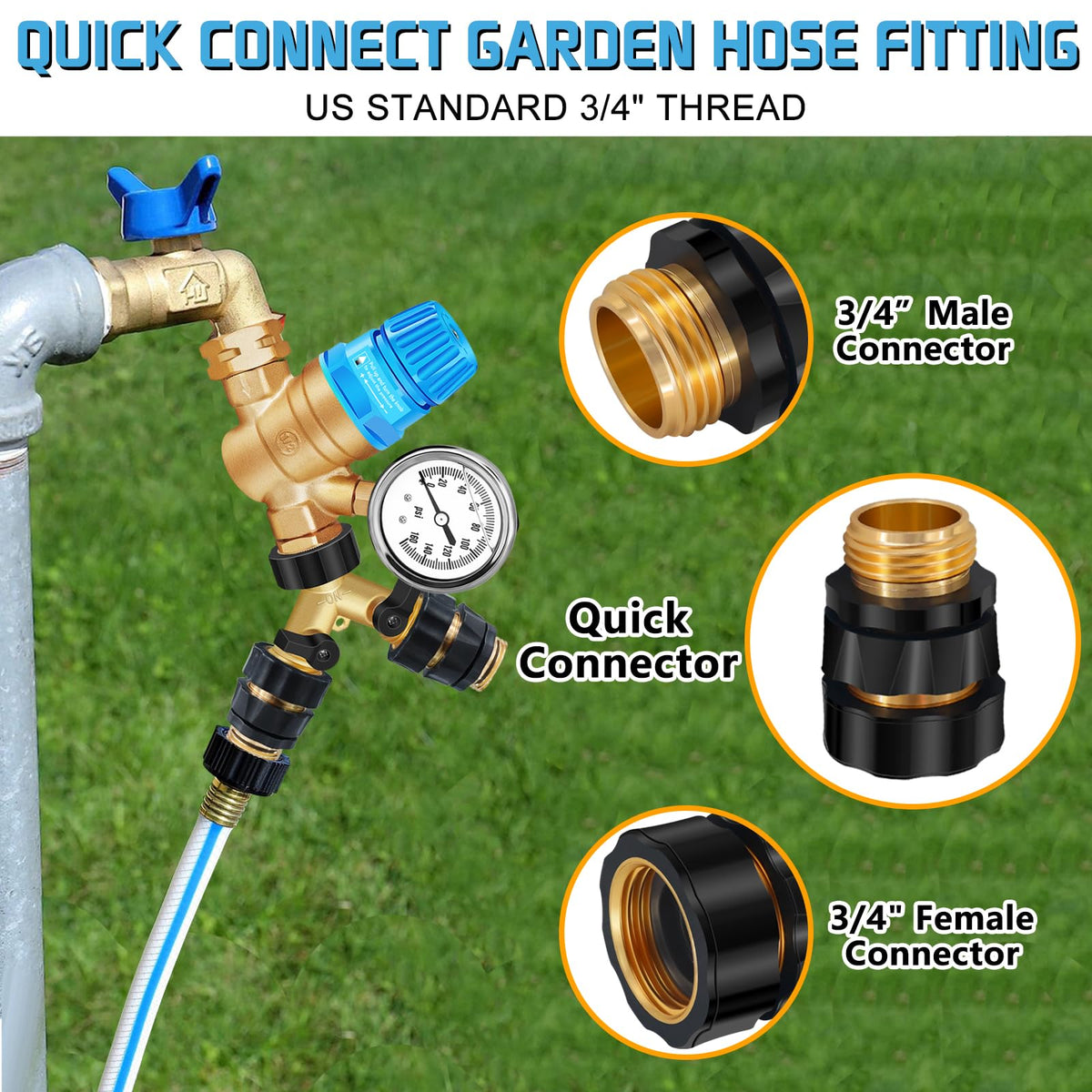 Boltigen quick-connects set for fast hookup and leak prevention