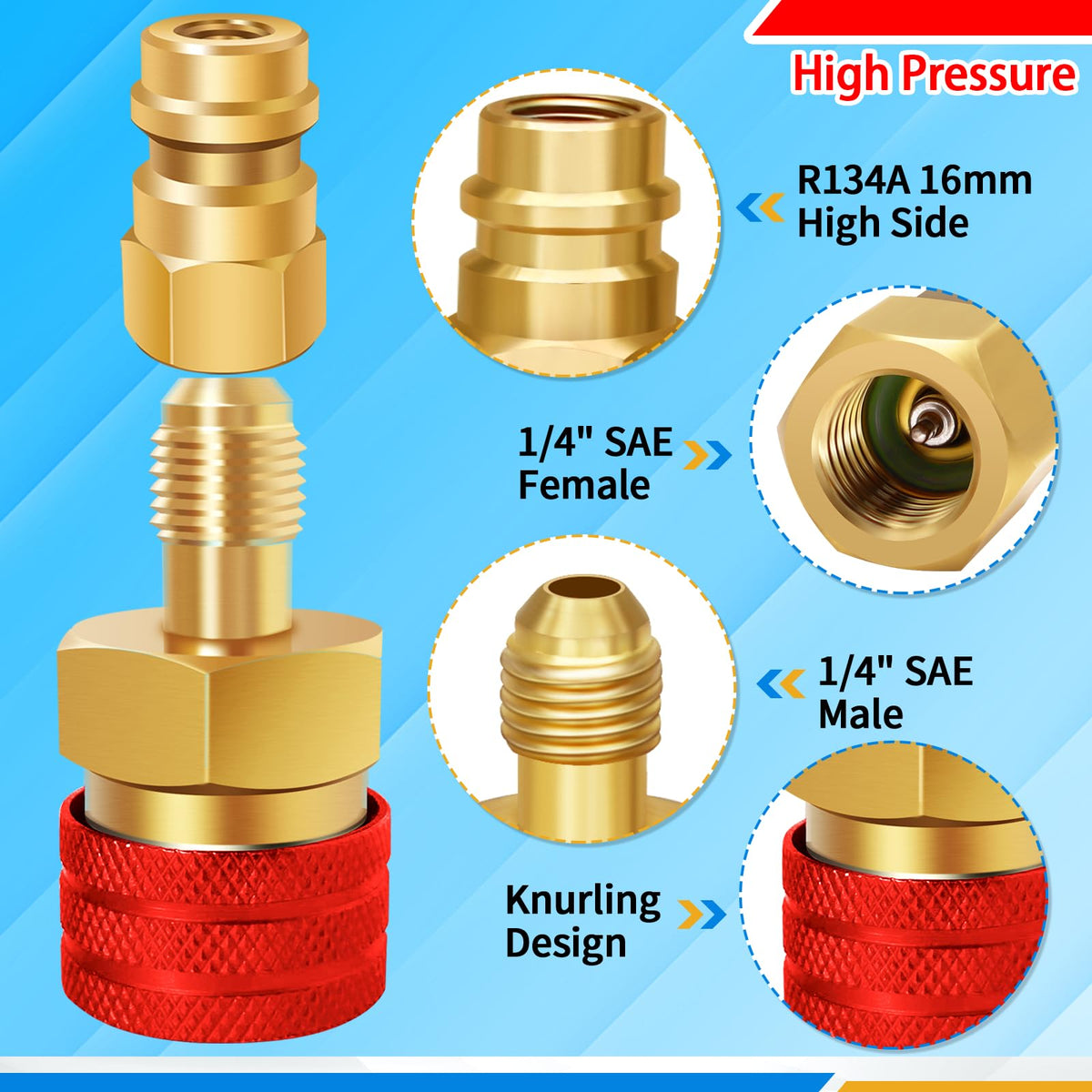 Boltigen red high-side coupler showing high-pressure compatibility and quick hookup