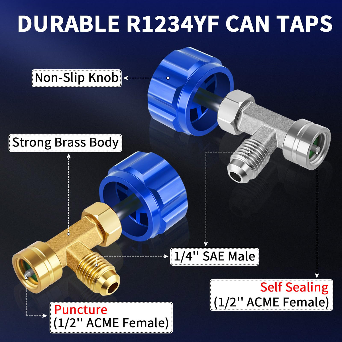 Boltigen self-sealing can tap detail demonstrating leak prevention