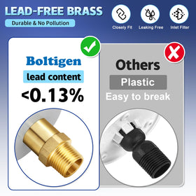 Boltigen side profile revealing internal check valve for backflow protection
