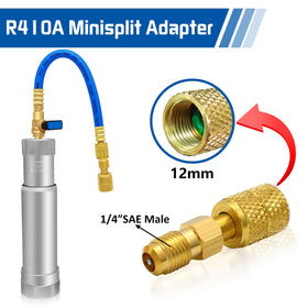Boltigen injector kit connected to a car A/C low-side port for hands-on use