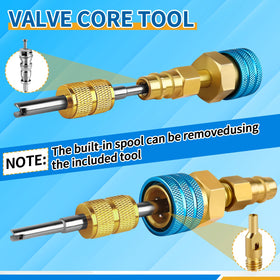 Boltigen adapters attached to manifold gauge set showing multi-tool integration benefit