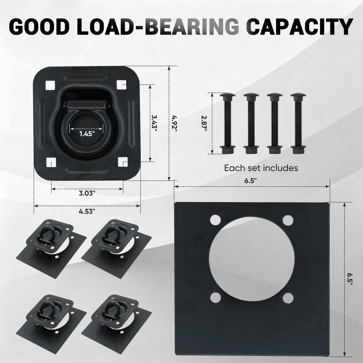 Bolvixor 6.5 inch backing plate detail distributing load to prevent pull-through