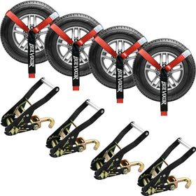 bolvixor front packaging showing four straps and clear specifications for hauling safety