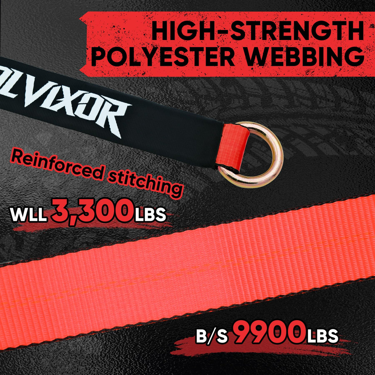 bolvixor yellow webbing full length highlighting high-visibility and durable polyester