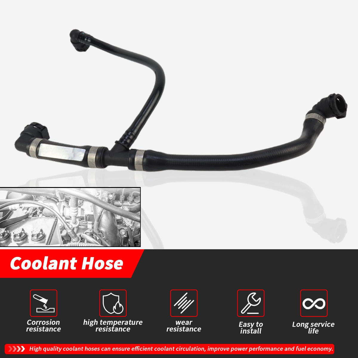 Bomunik hose close-up texture showing durable rubber for heat resistance