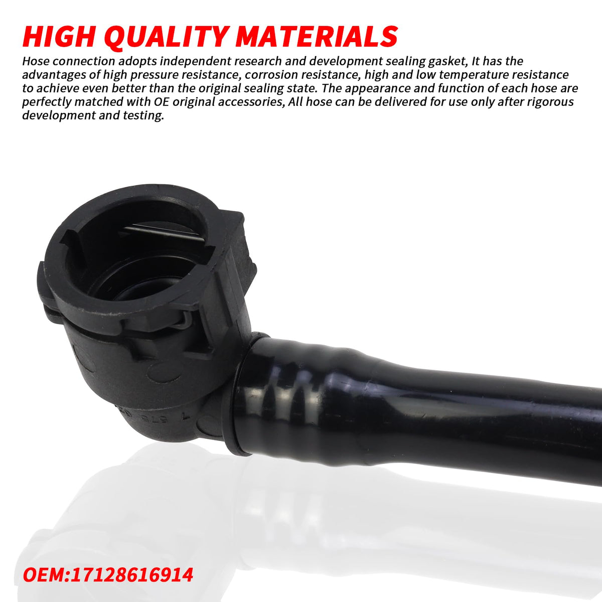 Bomunik hose connector detail showing precise ends for leak-free sealing