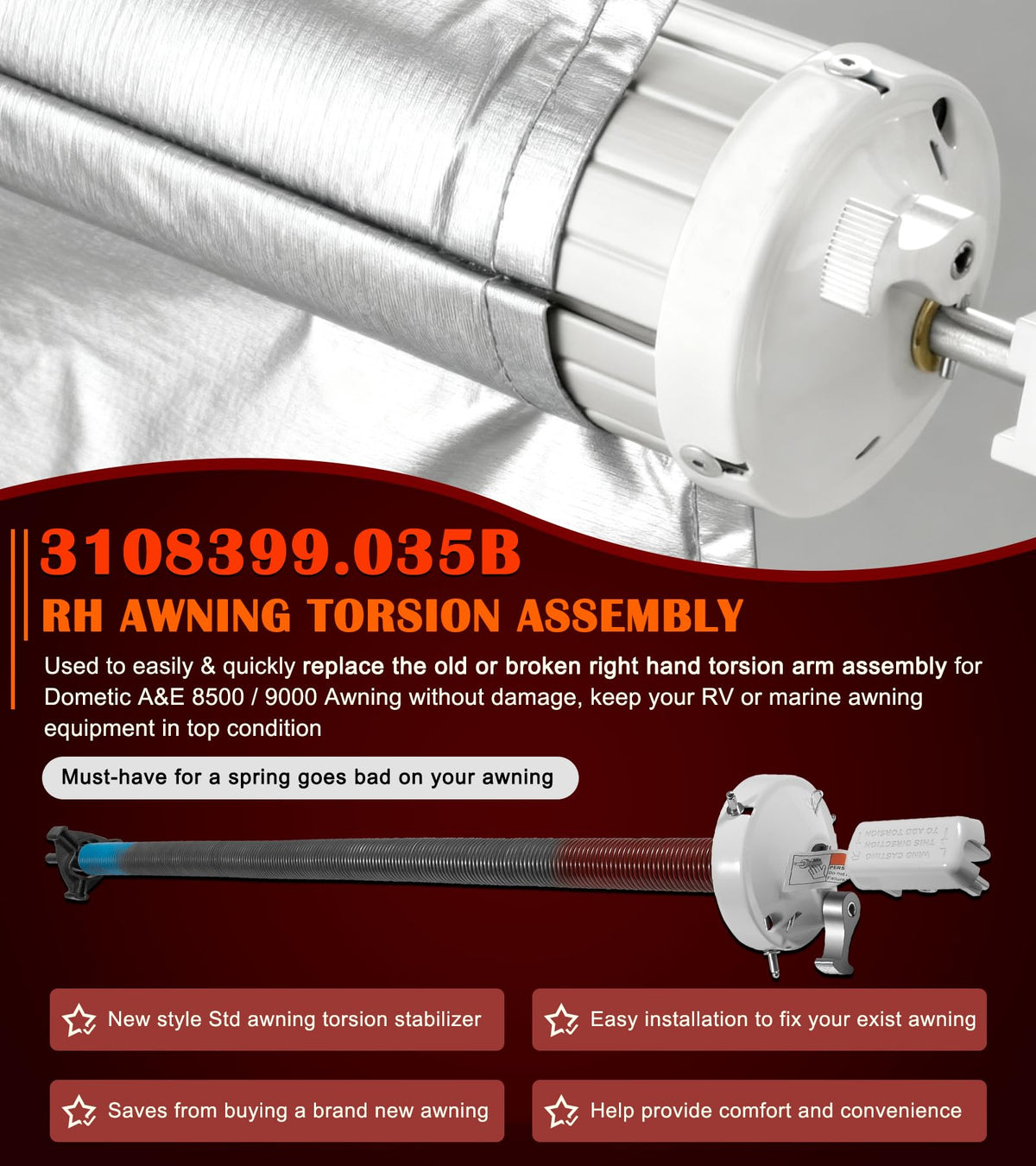 Bonbo assembled unit mounted on roller tube showing correct scale benefit