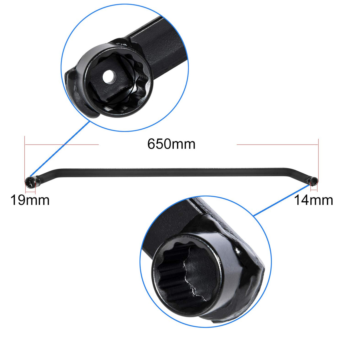 Bonbo 19mm end close-up showing 12-point hex for secure engagement and strength
