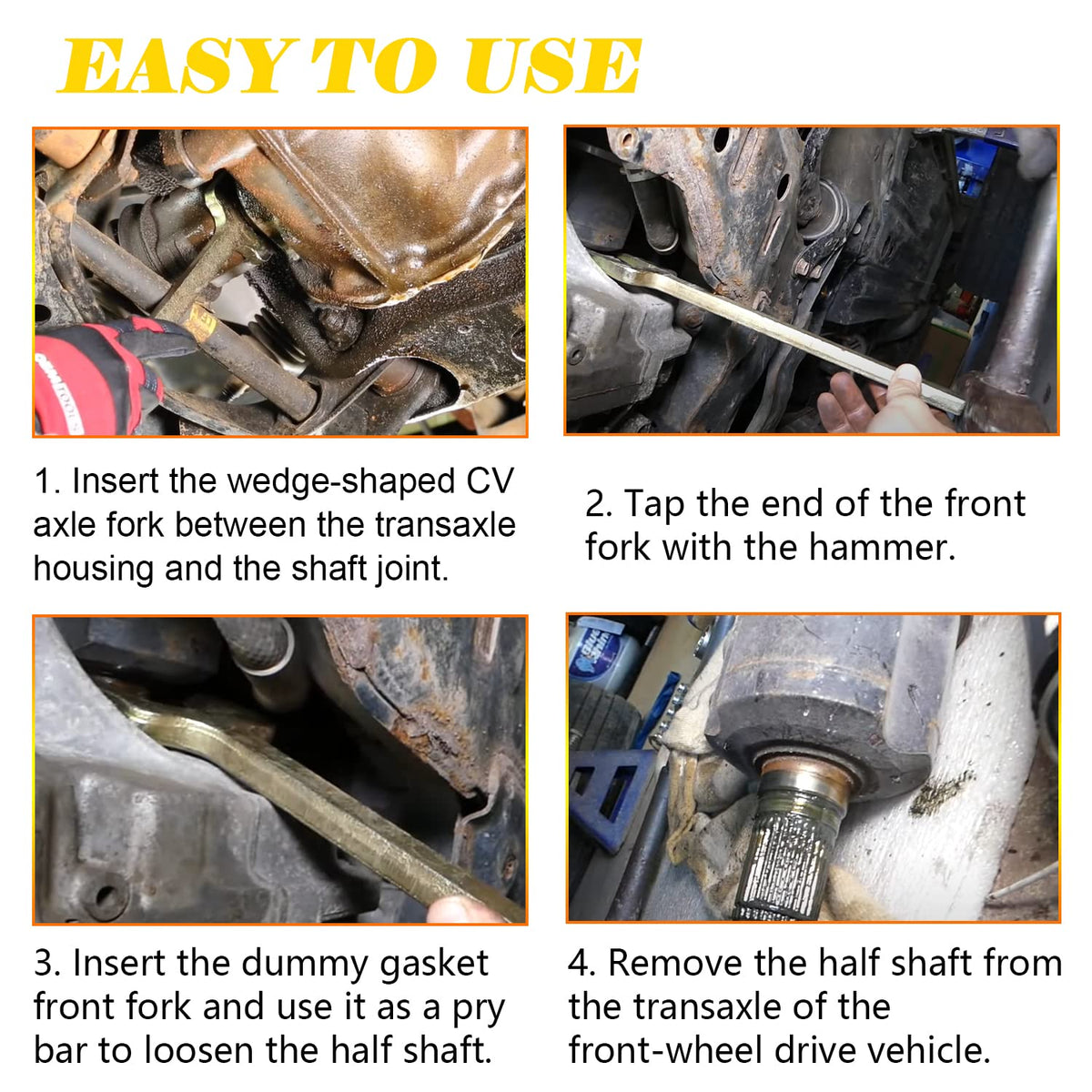 Bonbo fork installed around CV shaft showing even force distribution