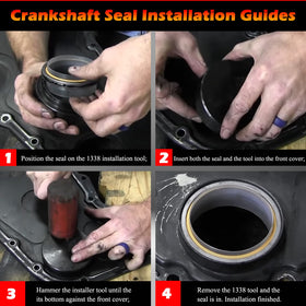 Bonbo tool in use driving a crankshaft seal with correct alignment to prevent leaks