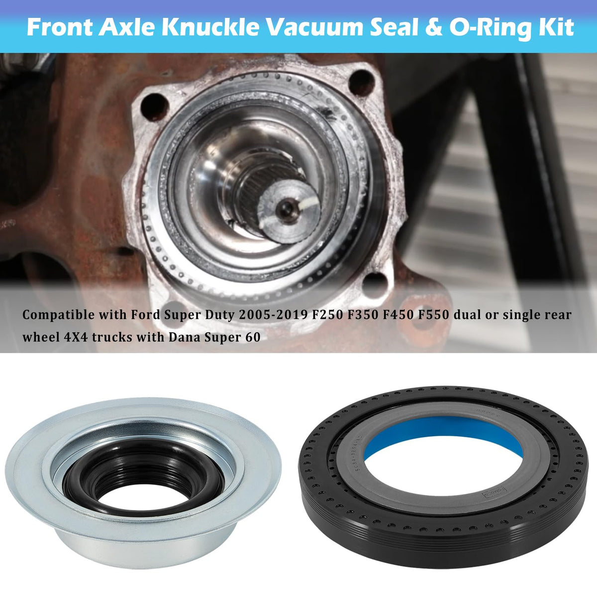 Bonbo inner knuckle seal close-up showing rubber lip and steel carrier for leak prevention