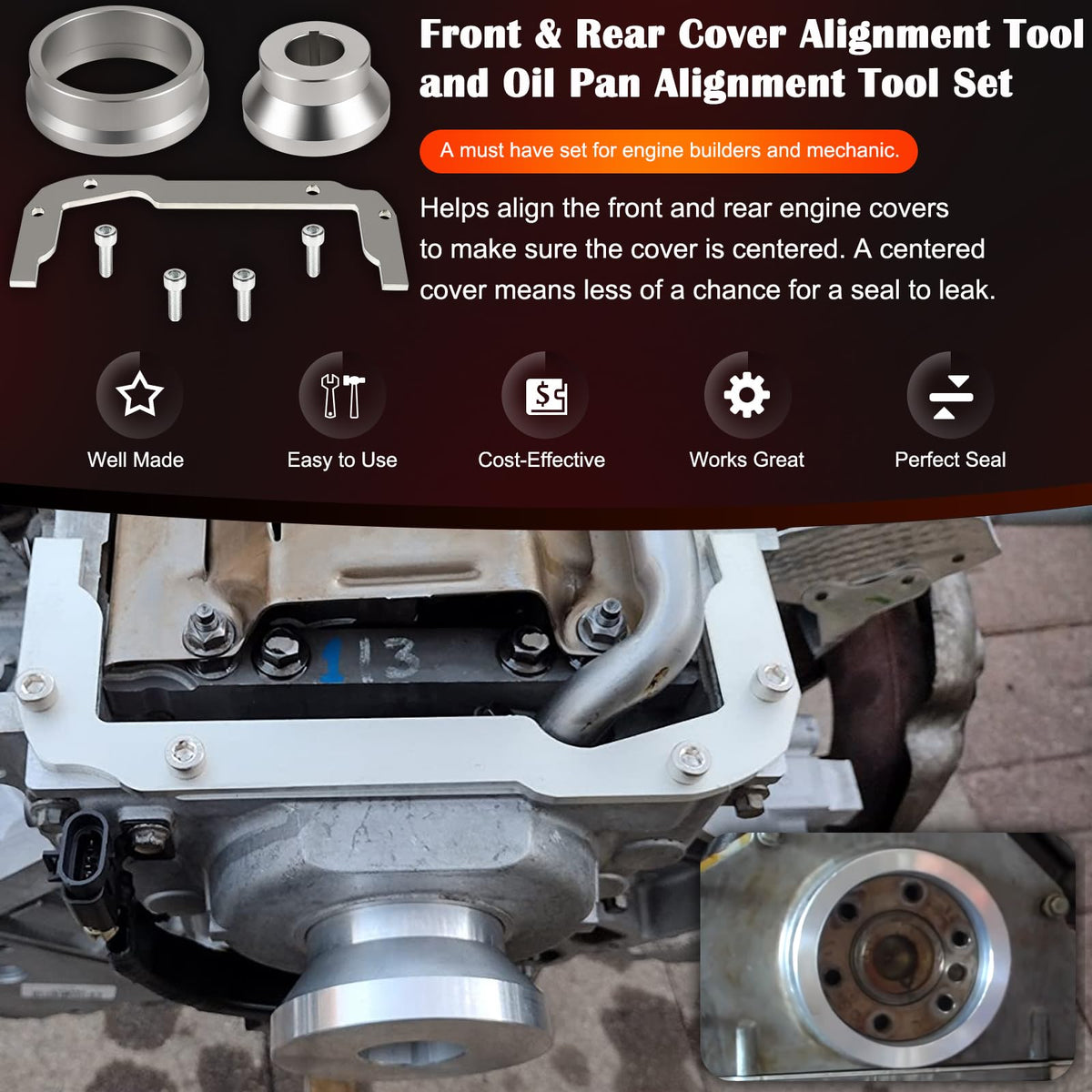 Bonbo oil pan alignment adapter top view demonstrating correct pan positioning benefit