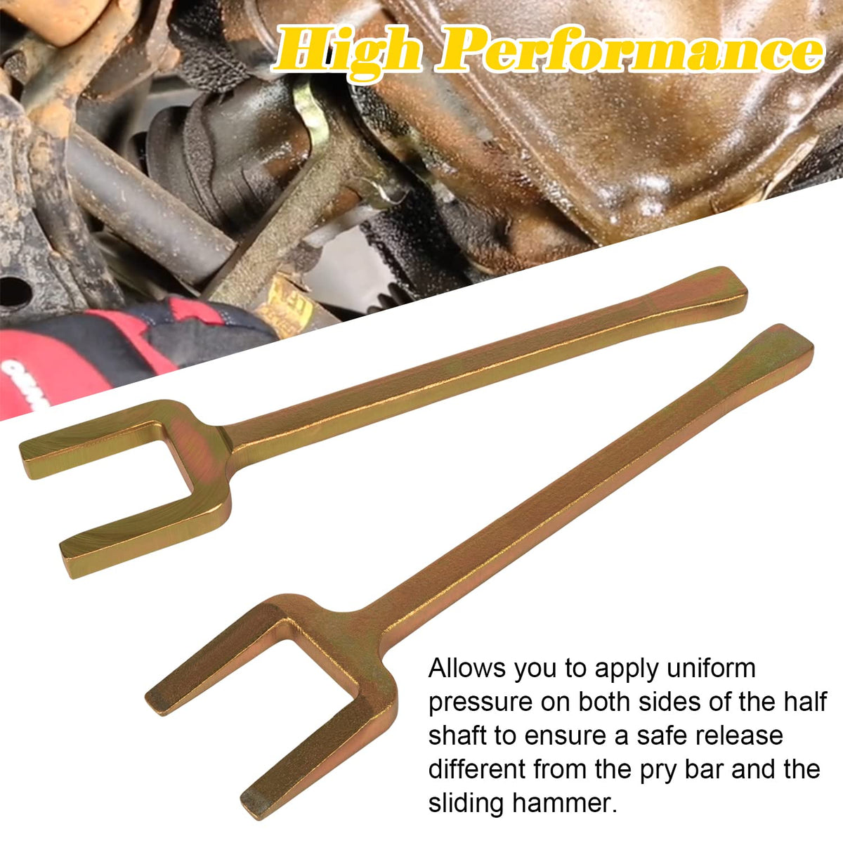 Bonbo tool in use on FWD axle demonstrating safer removal method
