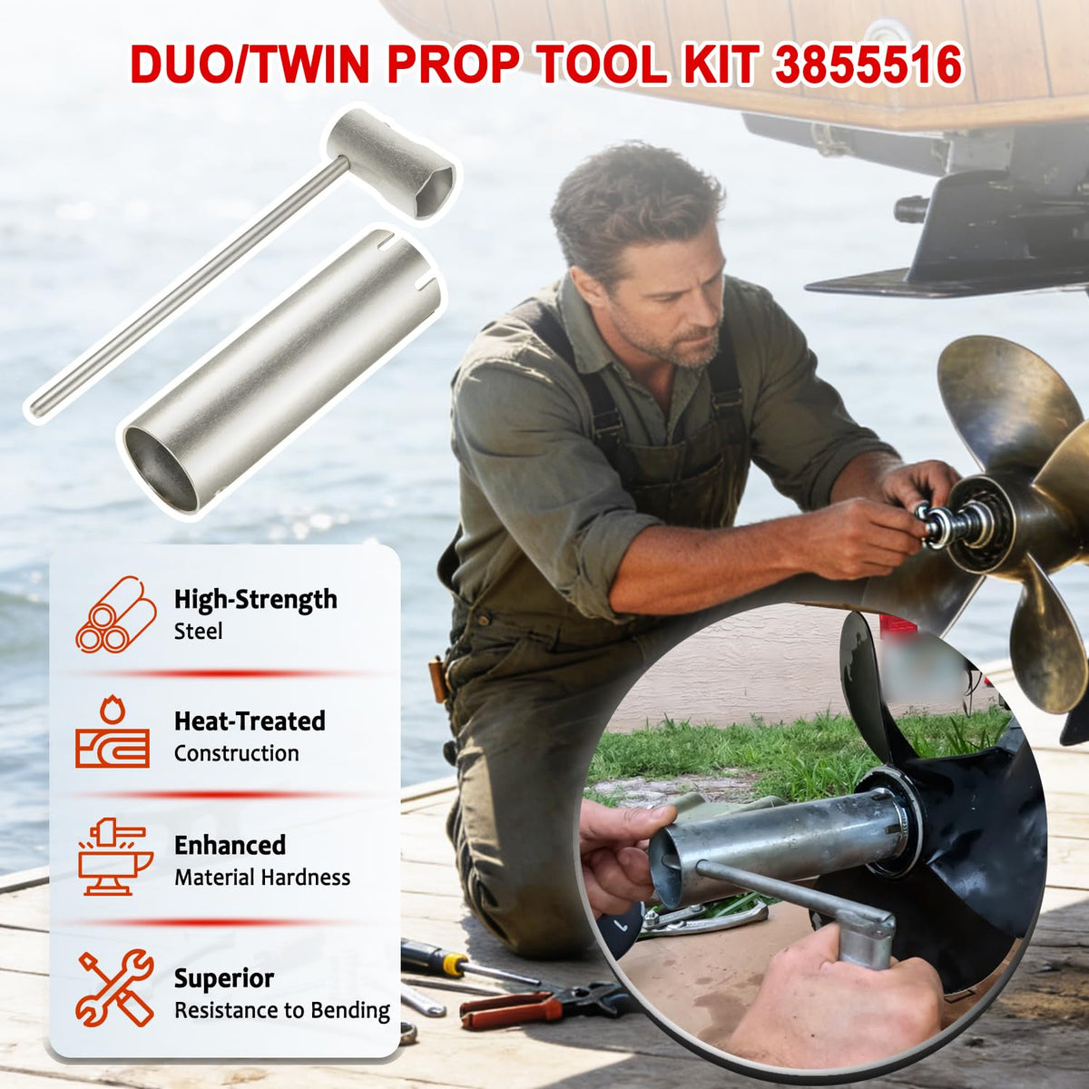 Bonbo tool in use removing a Duoprop illustrating safe efficient service benefit