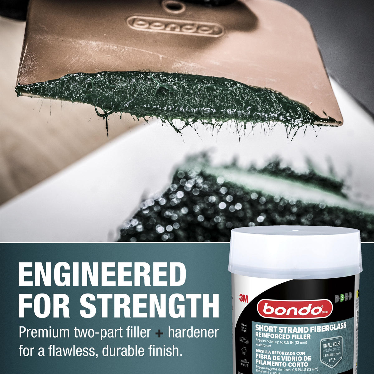 bondo being applied to car panel for controlled vertical surface repair