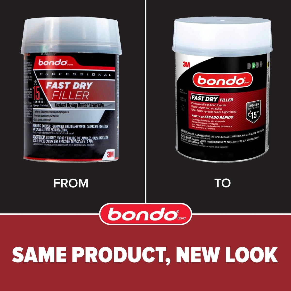 bondo open tin with mixed paste showing smooth consistency and quick cure