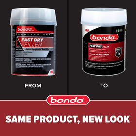 bondo open tin with mixed paste showing smooth consistency and quick cure