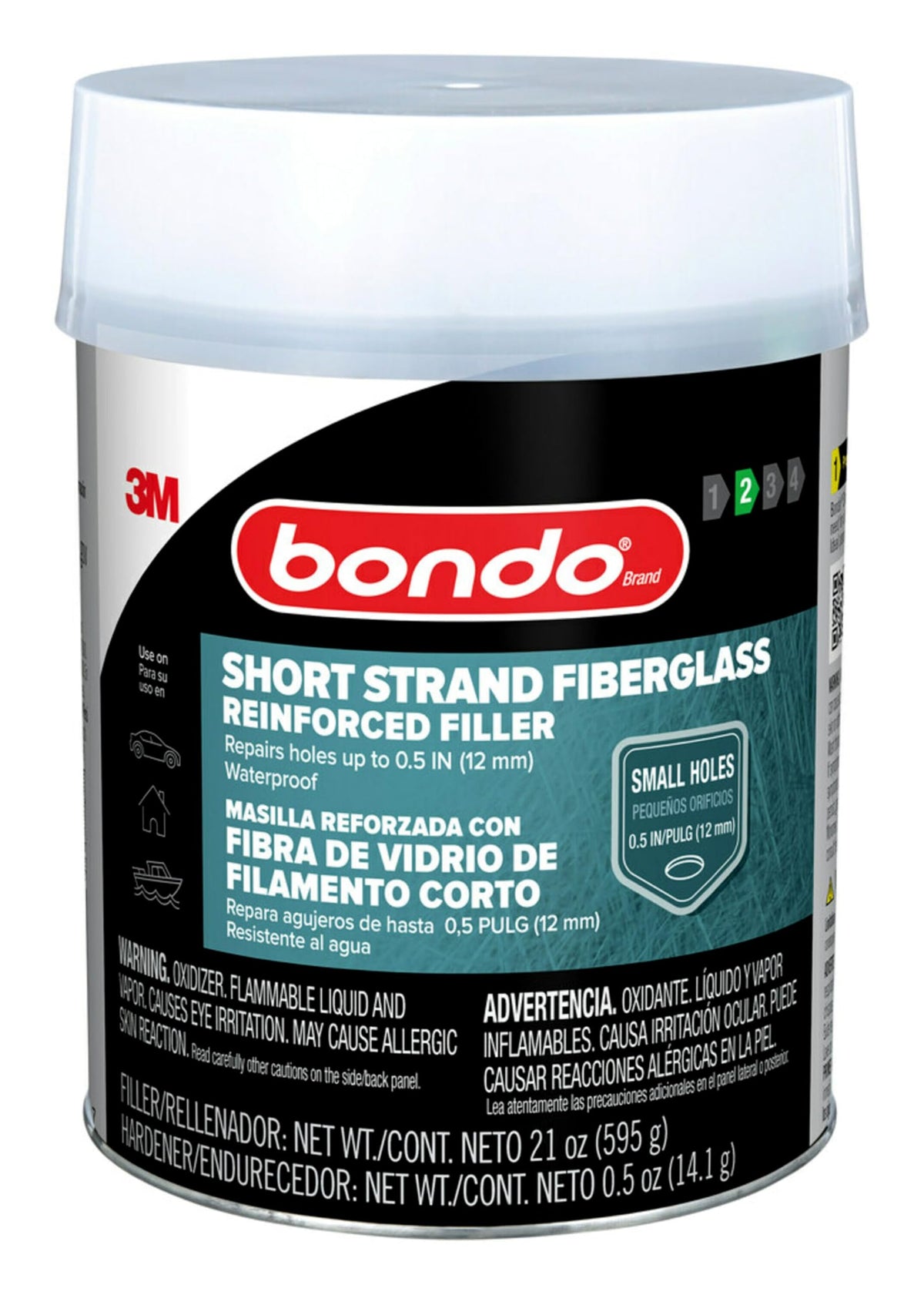 bondo front tub showing product and clear labeling for quick identification