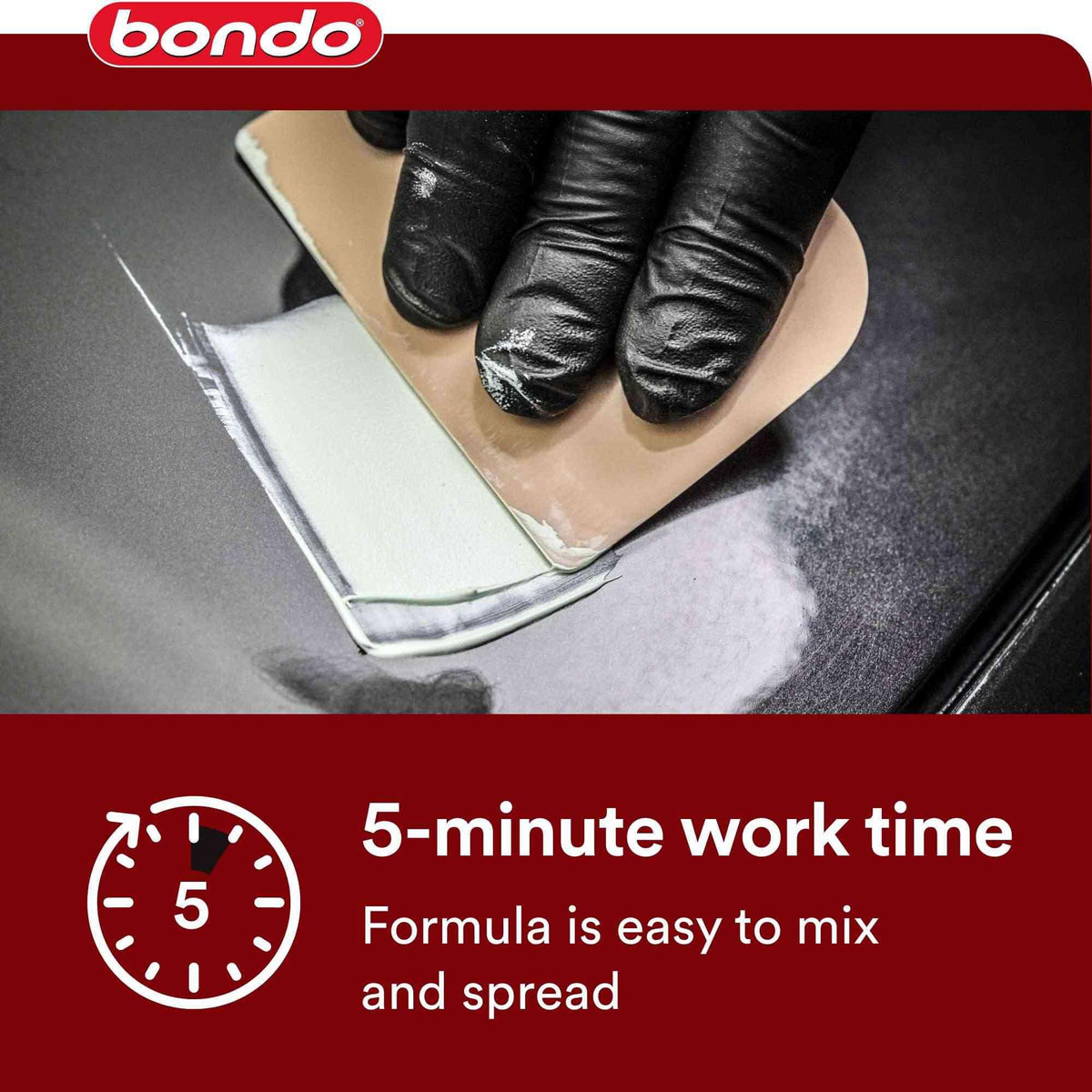 bondo in use on automotive panel speeding small repairs benefit