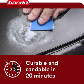 bondo putty sanded surface close indicating blendable finish