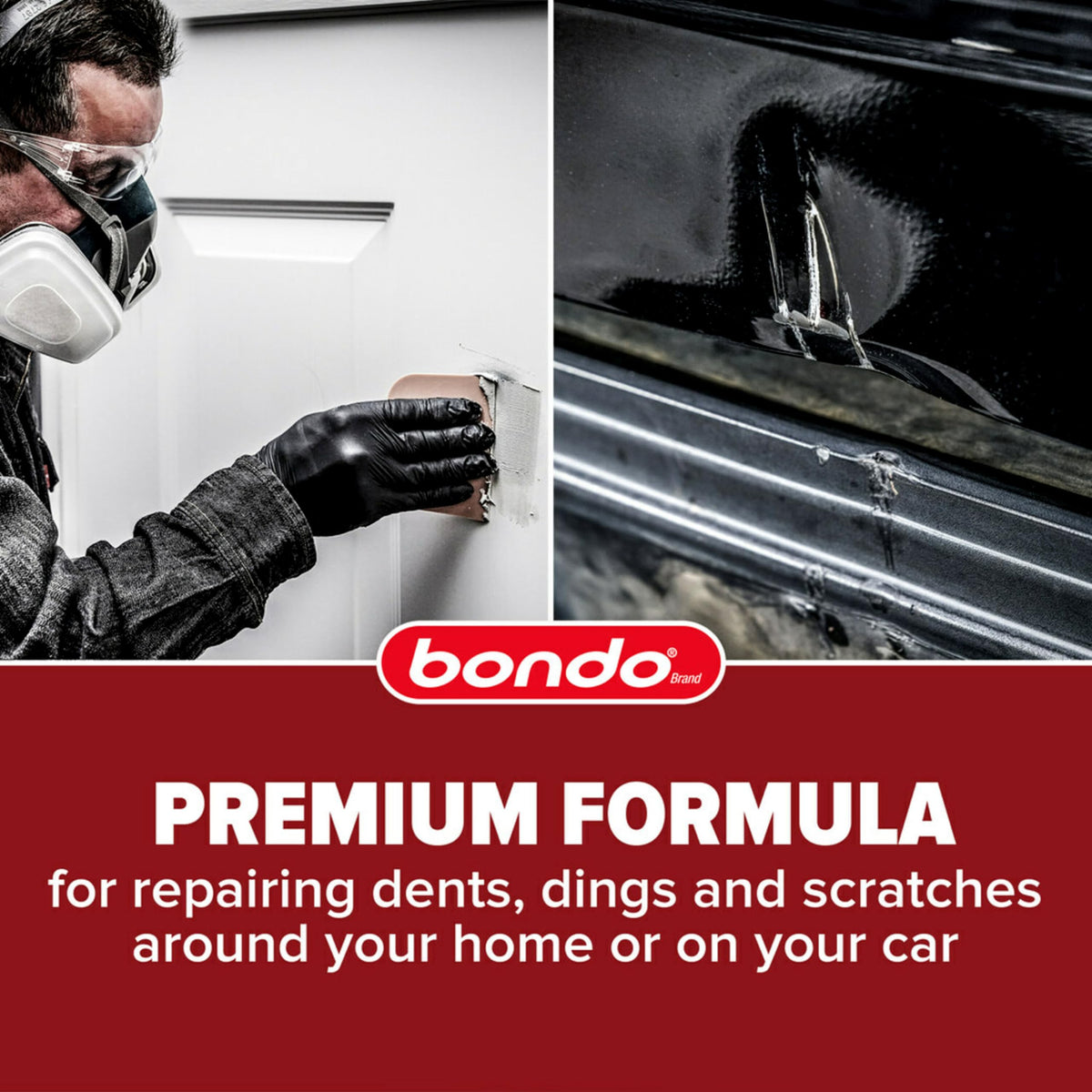 bondo before and after auto panel repair showing durable, paintable surface