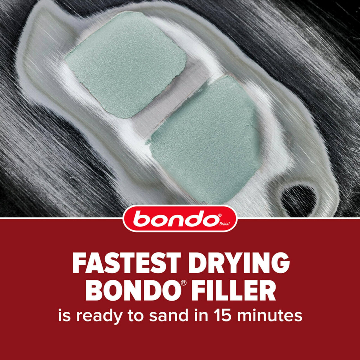 bondo being used on wood repair showing strong adhesion and smooth finish