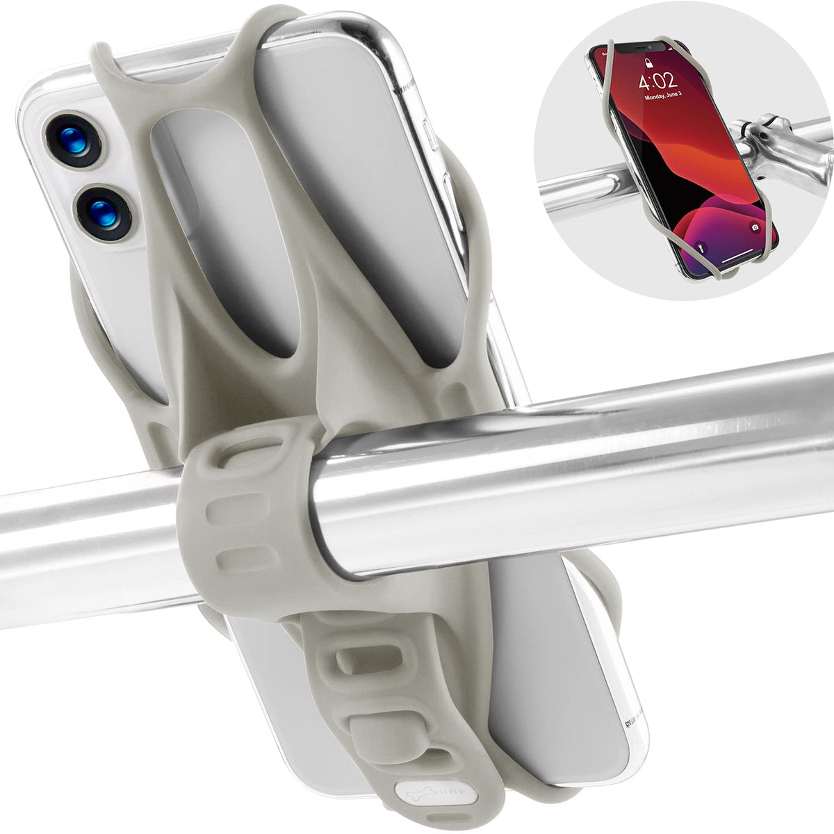 Bone Bike Tie 3 front view showing full mount and stretched fit benefits