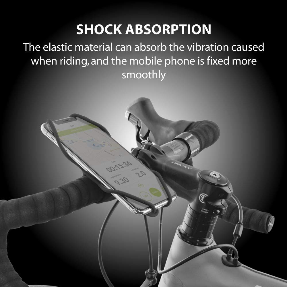 Bone mount on flat city handlebars with phone, stable grip benefit for commuting
