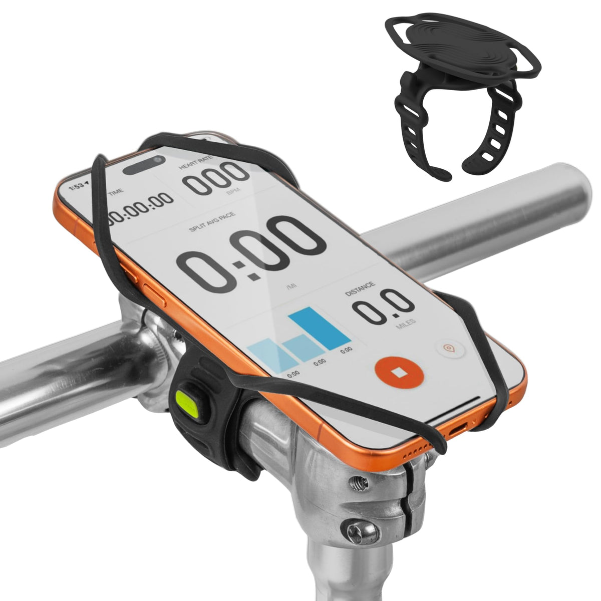 Bone front view of stem mount showing compact profile and secure hold