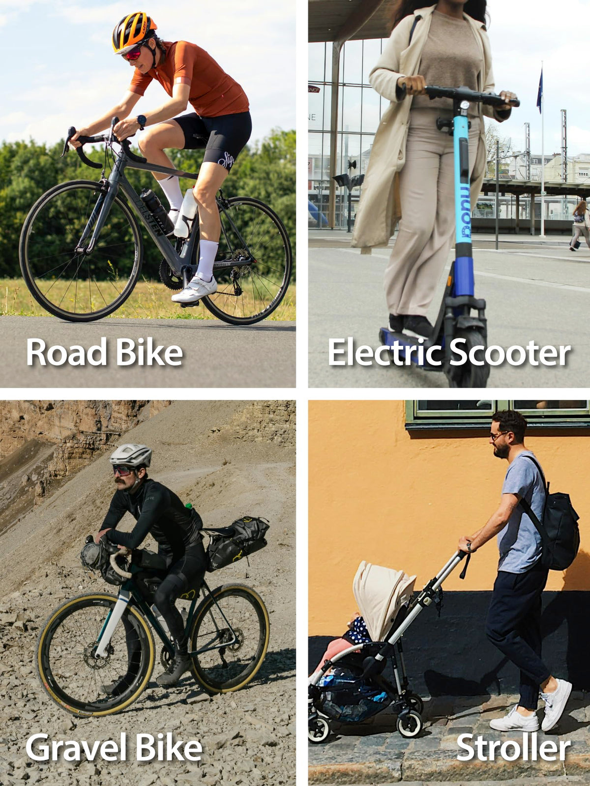 Bone lifestyle shot on urban commute showing accessibility and convenience