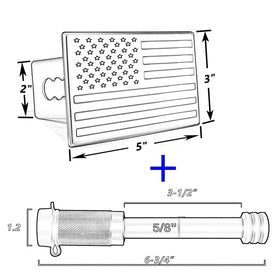 Bonrcea close-up of 5x3 inch aluminum flag emblem, showcases crisp detailing and corrosion resistance
