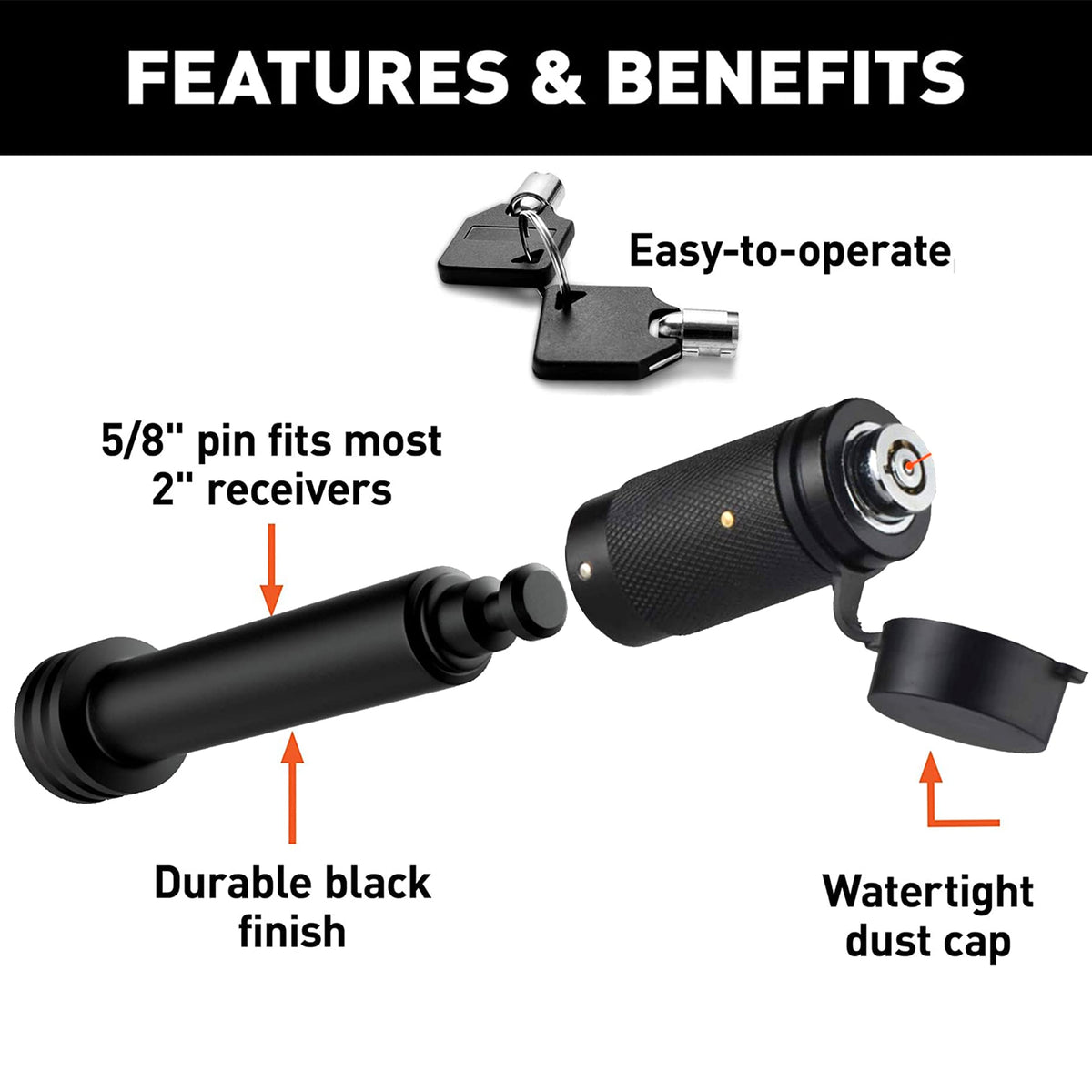 Bonrcea installed in a vehicle 2" receiver, protects tube from dirt and moisture