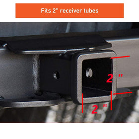 Bonrcea size comparison with ruler illustrating 2-inch receiver fit