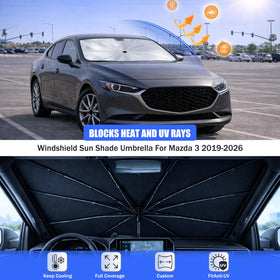 BONULI open umbrella covering windshield to quickly reduce cabin heat