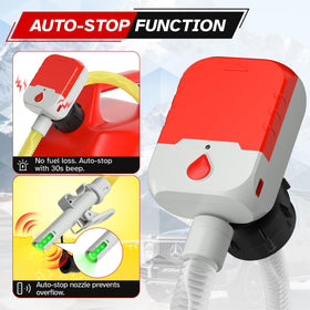 Bonviee nozzle close-up highlighting auto-stop feature for no-spill safety