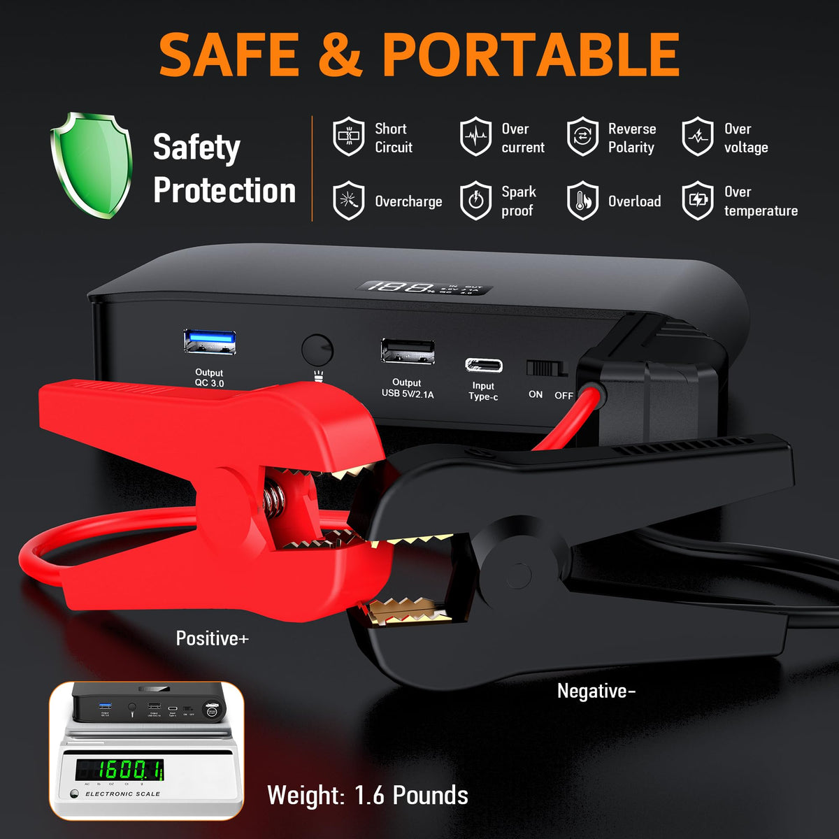 BooKoo LED flashlight lit in SOS mode for emergency signaling and visibility