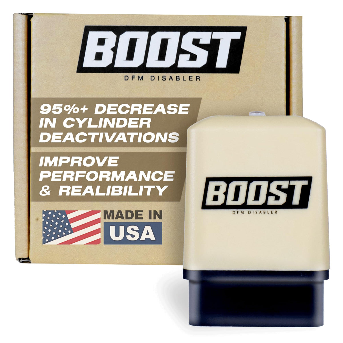 Boost AFM DFM Disabler front view showing compact module and durable housing benefit longevity