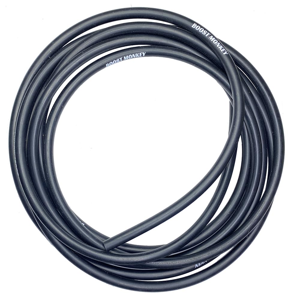 Boost Monkey hose front view showing coiled 10ft length and part number, durable replacement