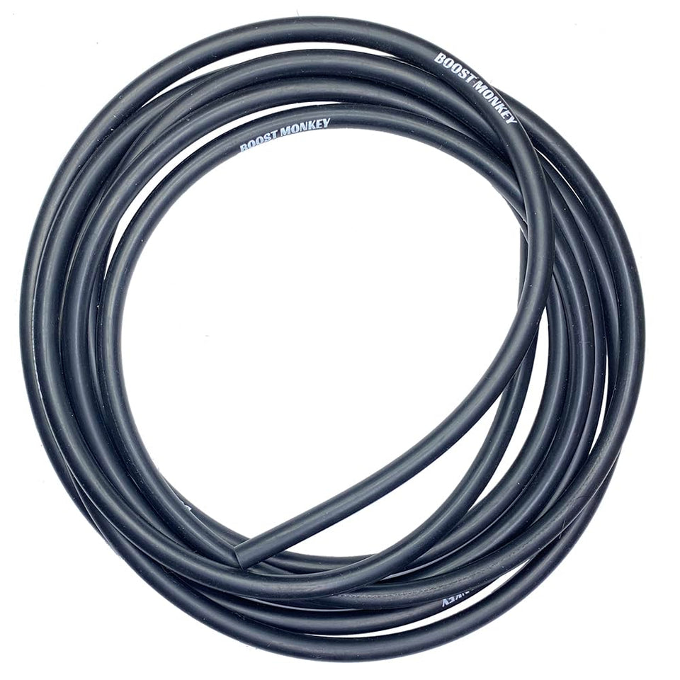 Boost Monkey hose front view showing coiled 10ft length and part number, durable replacement