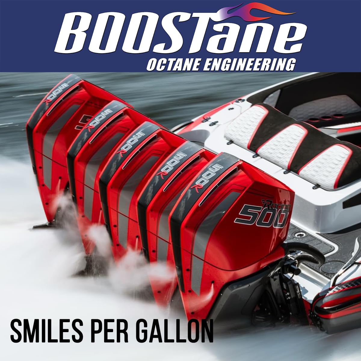 BOOSTane Marine on a boat near motor, demonstrates improved performance on water